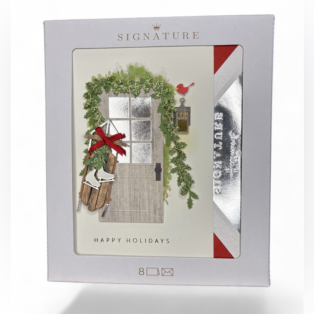 Hallmark Signature Festive Greeting Cards box of 8. Happy Holidays!